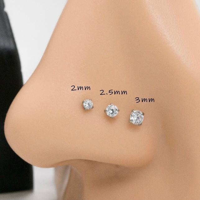 Titanium Basic Gem Nose Stud