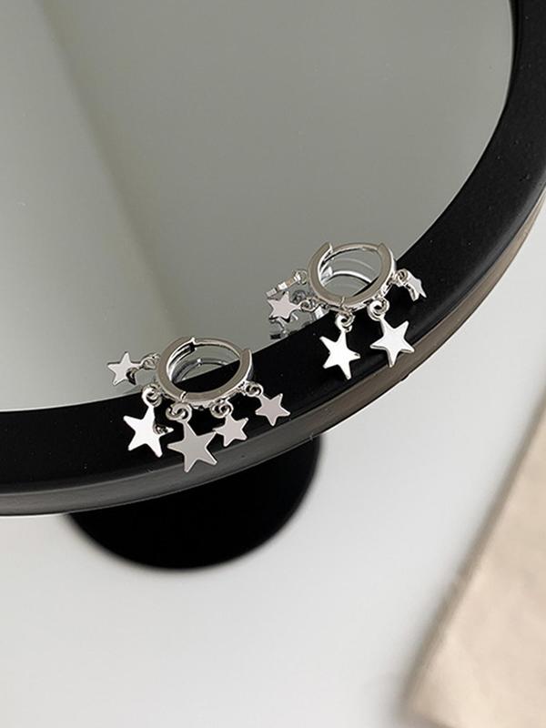 Y2K Style Star Design Hoop Earrings, Fashionable Jewelry for Women for Party & Daily Decor, Trendy All-match & Exquisite Jewelry for Gift