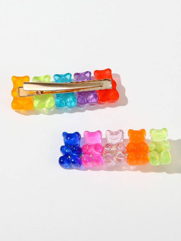 2 pcs Clear Bearl Design Hair Clip