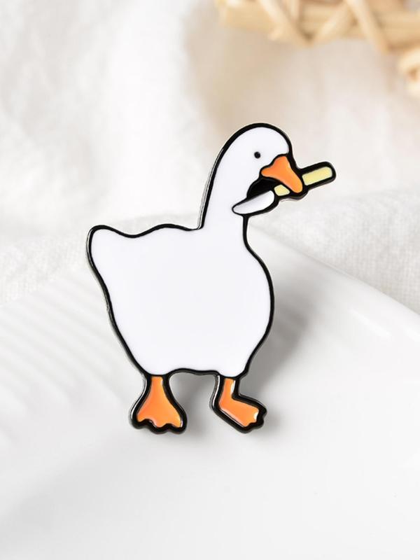 Cute Cartoon Goose Design Brooch, Summer Fashion Alloy Animal Decor Pins Jewelry for Daily Holiday Gift, Enamel Pin, Brooch Pin, Clothes Accessories for Men & Women