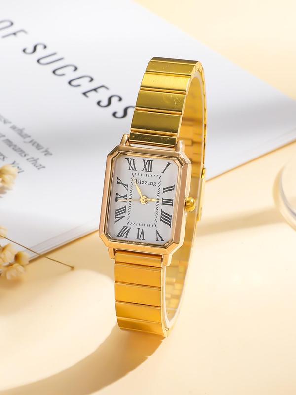 Women's Elegant Fashion Rectangle Dial Quartz Watch, Fashion Watch for Party, Daily  Decor, Trendy All-match & Exquisite Watch for Birthday Gift without Box