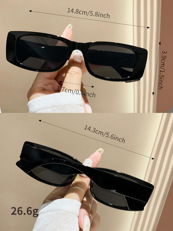 Summer Simple Matching Sunglasses for Everyday Use, All Seasons Minimalist Square Frame Fashion Sunglasses, Travel Accessories