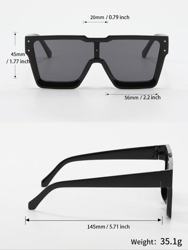 Men's Trendy Tinted Lens Wide Leg  One Piece  Sunglasses, Retro Casual Sunglasses for Everyday Use, Fashion Accessories for Outdoor Activities