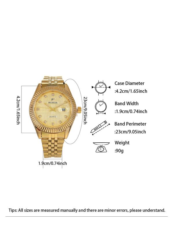 Men's Fashion Round Dial Quartz Watch, Fashion Watch for Party, Daily Clothing Decor, Trendy All-match & Exquisite Watch for Birthday Gift with Box