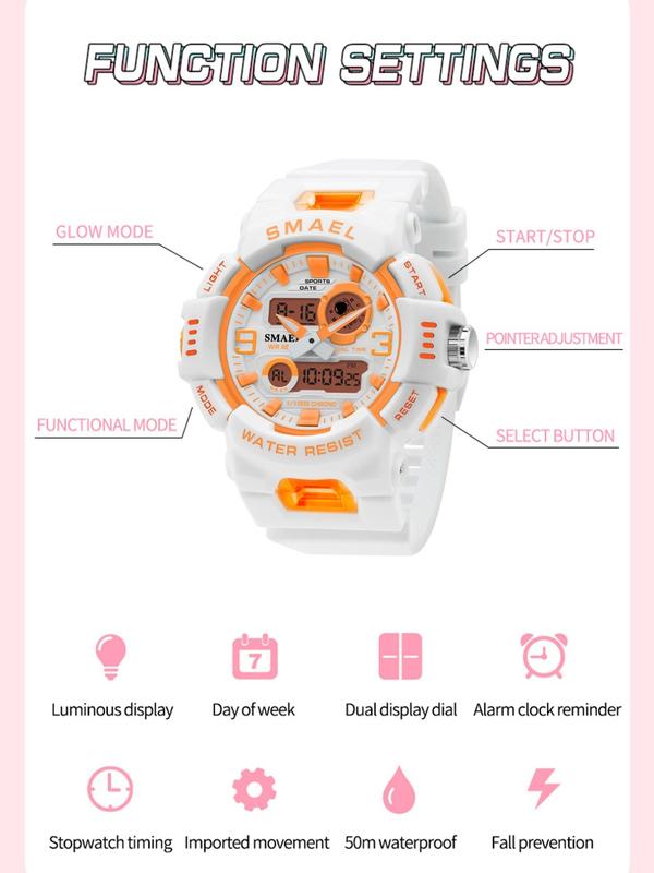 Fashion Digital Watch with Date Display for Women and Girls, Casual Sporty Quartz Waterproof Wristwatch With Box