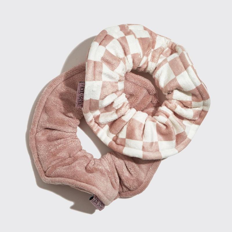 Microfiber Quick-Dry Towel Scrunchies 2pc - Terracotta Checker