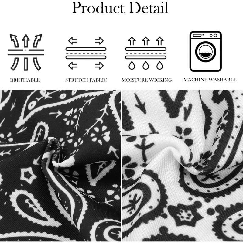 6 Pieces Paisley Bandanas Head Bands Sweatband Hair Wrap Headwrap Fashion Boho Wide Thick Workout Yoga Sports Headband