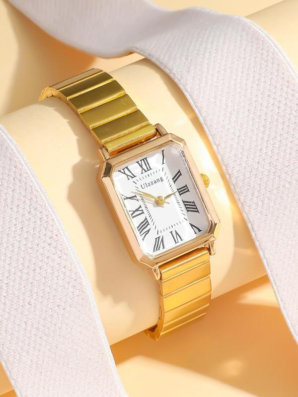 Women's Elegant Fashion Rectangle Dial Quartz Watch, Fashion Watch for Party, Daily  Decor, Trendy All-match & Exquisite Watch for Birthday Gift without Box