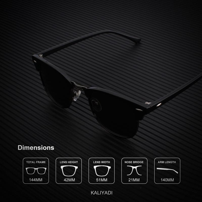 Sunglasses Men Polarized Sunglasses for Men Women Unisex Semi-Rimless Frame Retro Driving Sun Glasses UV Blocking