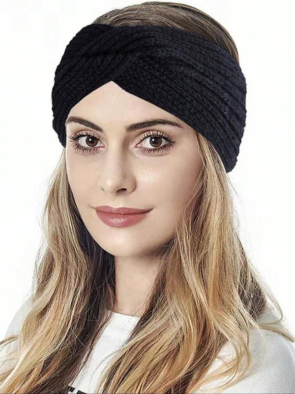 Solid Color Twist Design Hair Band, Fashionable Hair Accessories for Women & Girls, Minimalist Headwear Suitable for Thick Hair