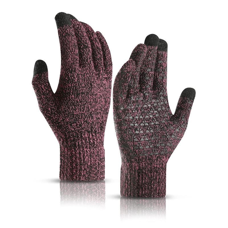 Winter Warm Gloves, 1 Pair Couple Knitted Thick Gloves with Touch Screen Function, Work, Driving, Outdoor Sports, and Cold Weather Protection, Christmas Gift