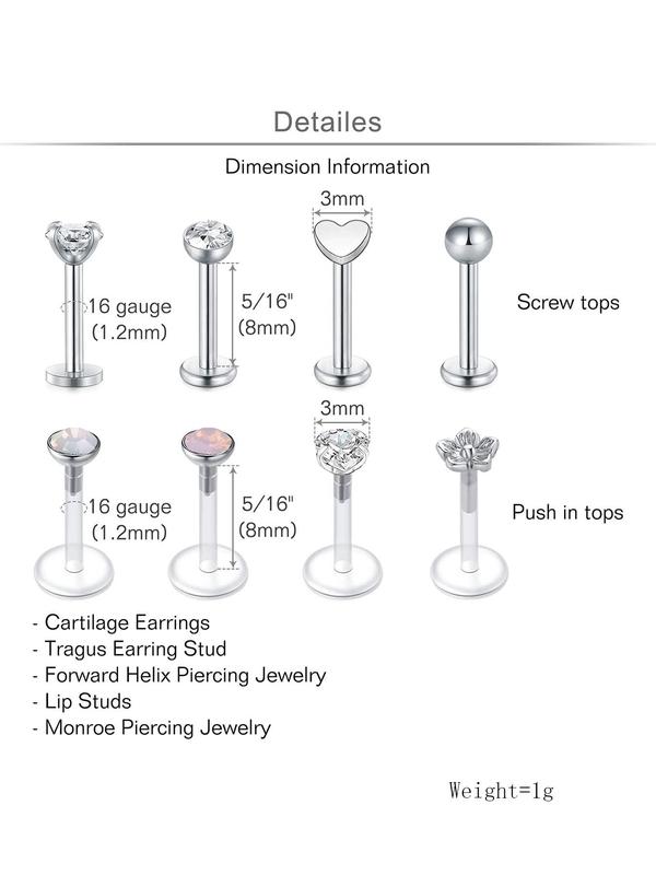 17pcs set Fashion Rhinestone & Artificial Crystal Decor Belly Button Ring, Body Jewelry for Women & Girls, All-match Fashion Accessories for Daily Wear