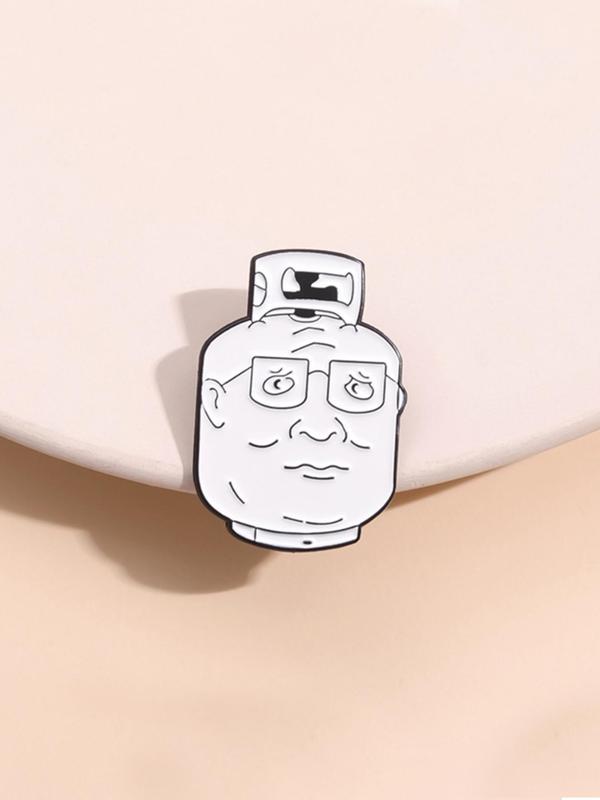 Cartoon Gas Canister Man Face Design Brooch, Fashion Alloy Badge for Daily Clothing Decor, Trendy All-match & Exquisite Brooch for Birthday Gift