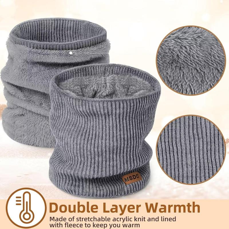 3 Pack Winter Neck Gaiters Neck Warmer with Thermal Thick Warm Fleece Lined Cold Weather for Men Women