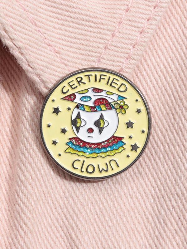 Cartoon Clown Design Round Brooch, Cute Clothes Brooch for Women & Men for Party, Daily Clothing Decor, Trendy All-match & Exquisite Brooch for Birthday Gift