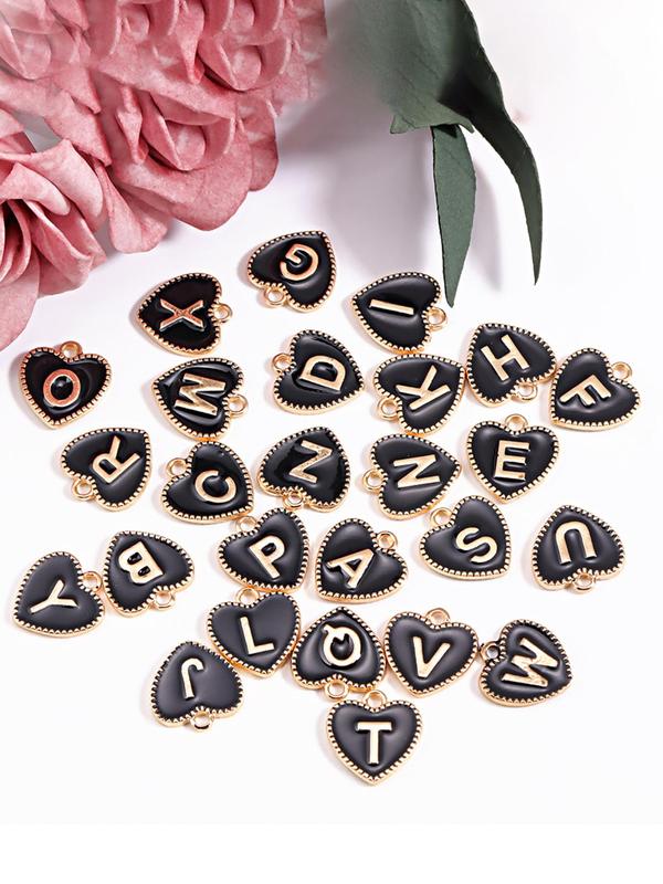 Fashion Letter & Heart Charm Keychain,  Cute Jewelry for Women & Girls for Daily Bag and Cup Decor, Trendy All-match Charm for Birthday Gift