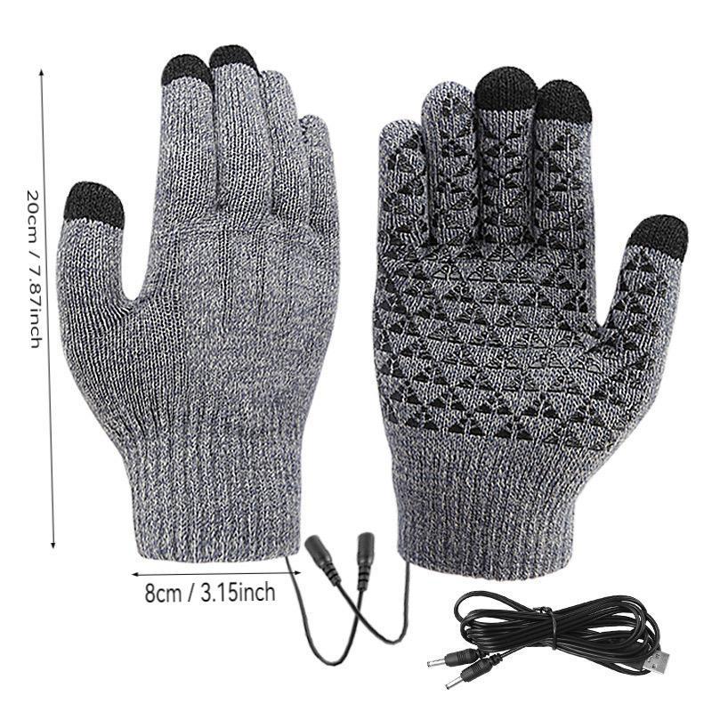 USB Rechargeable Heated Gloves, Touch Screen Thickened Heated Gloves, Warm Gloves for Outdoor Cycling, Sports & Outdoor Accessories