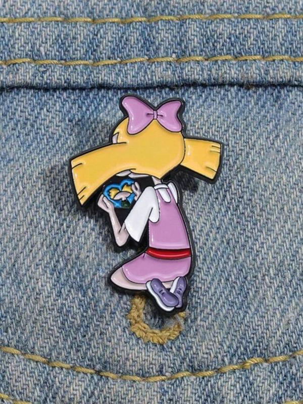 Cartoon Girl Design Brooch, Cute Cartoon Pin, Fashion Accessories for Women & Men, Trendy All-match & Exquisite Brooch for Birthday Gift