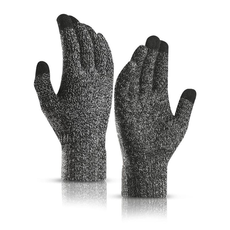 Winter Warm Gloves, 1 Pair Couple Knitted Thick Gloves with Touch Screen Function, Work, Driving, Outdoor Sports, and Cold Weather Protection, Christmas Gift