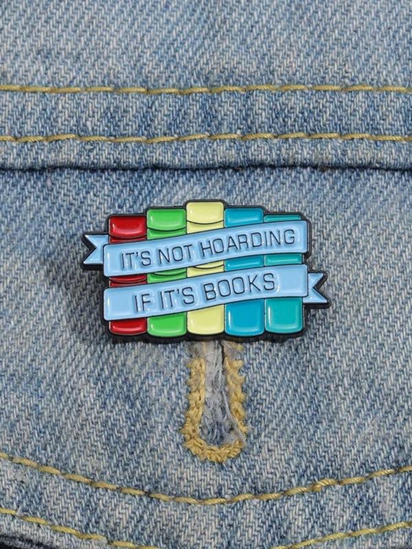 Unisex Cute Letters & Book Design Brooch, Trendy Colorful Novelty Enamel Clothes Brooch, Chic All-match Clothes Accessories for Daily & Party Decor