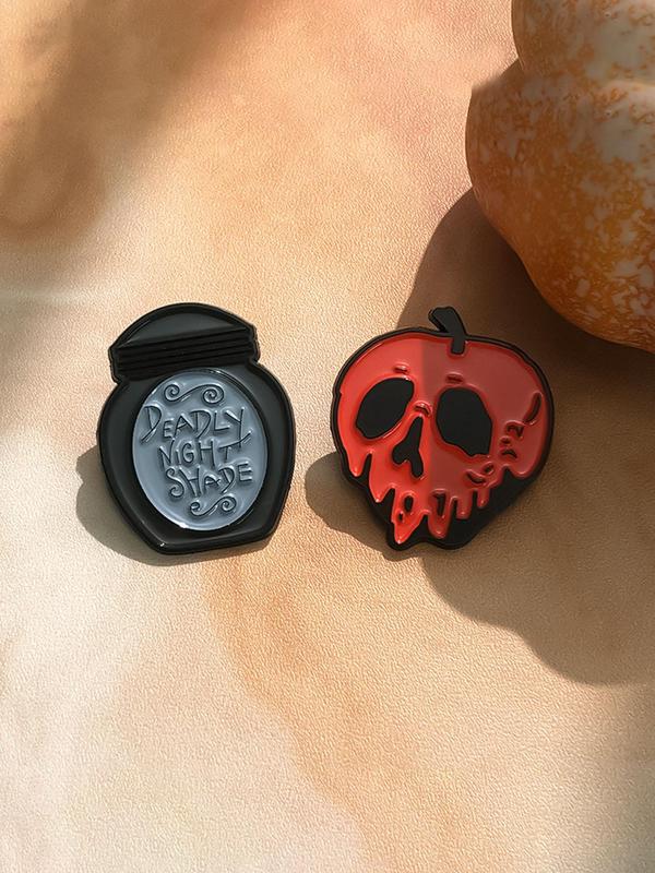 Skull & Pumpkin Design Brooch Pin Set (5pcs set), Fashion Jewelry for Party, Daily Clothing Decor, Trendy All-match & Exquisite Jewelry for Birthday Gift