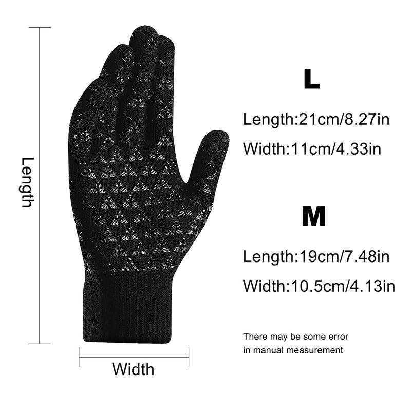 Winter Warm Gloves, 1 Pair Couple Knitted Thick Gloves with Touch Screen Function, Work, Driving, Outdoor Sports, and Cold Weather Protection, Christmas Gift