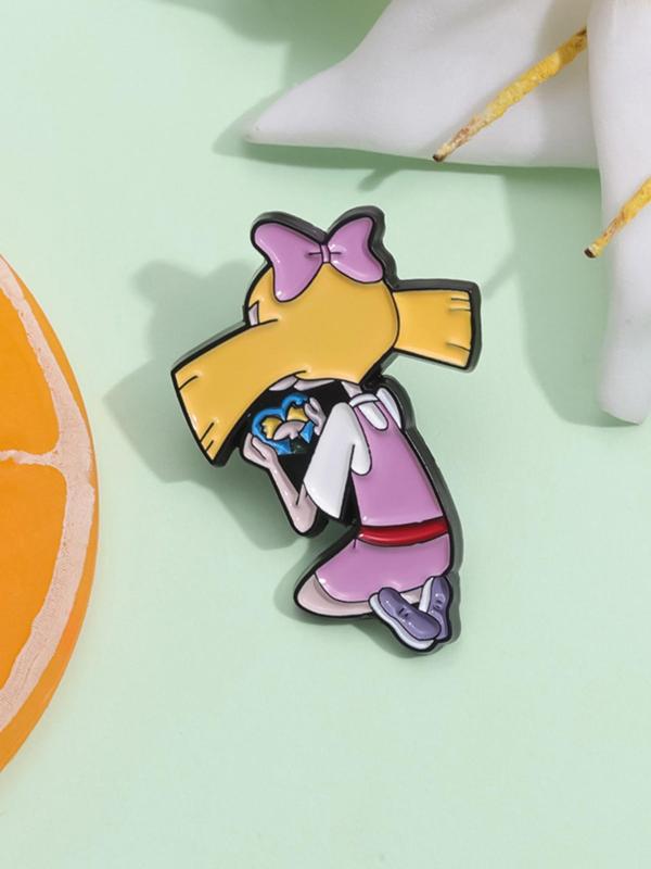 Cartoon Girl Design Brooch, Cute Cartoon Pin, Fashion Accessories for Women & Men, Trendy All-match & Exquisite Brooch for Birthday Gift