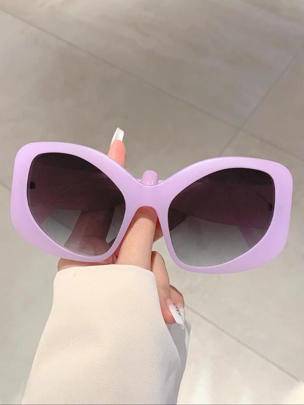 Simple Gradient Lens Sunglasses, Large Frame Fashion Sunglasses for Women, Basic Sunglasses for Outdoor Activities, Summer Accessories 2024 for Beach Travel