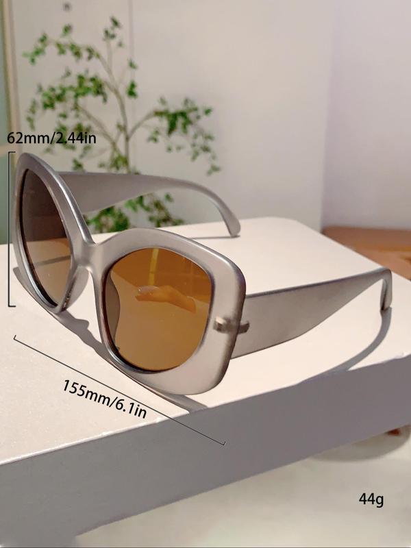 Simple Gradient Lens Sunglasses, Large Frame Fashion Sunglasses for Women, Basic Sunglasses for Outdoor Activities, Summer Accessories 2024 for Beach Travel