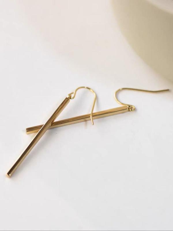 Geometric Design  Dangle Earrings, Elegant Long Barrel Shaped Drop Earrings for Women, Fashion Jewelry for Clothing Decor, Trendy Exquisite Jewelry for Gift