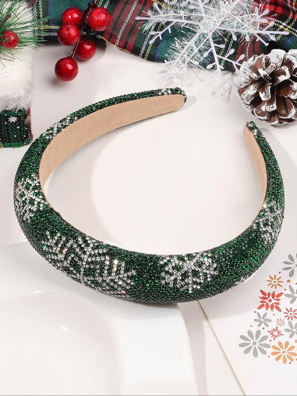 Rhinestone Decorated Hair Hoop, High Head Thick Sponge Hair Hoop for Women & Girls, Fashion Hair Accessories for Party, Daily Clothing Decor