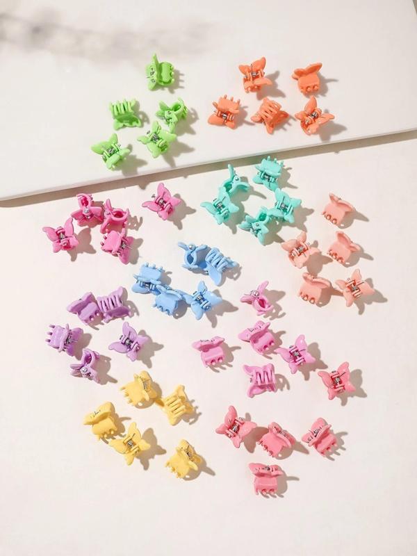 50pcs Colorful Butterfly Design Hair Claws, Sweet And Cute Mini Hair Clips, Bangs Fixed Decorative Hair Clips, Fashion Versatile Hair Accessories for Women and Girls