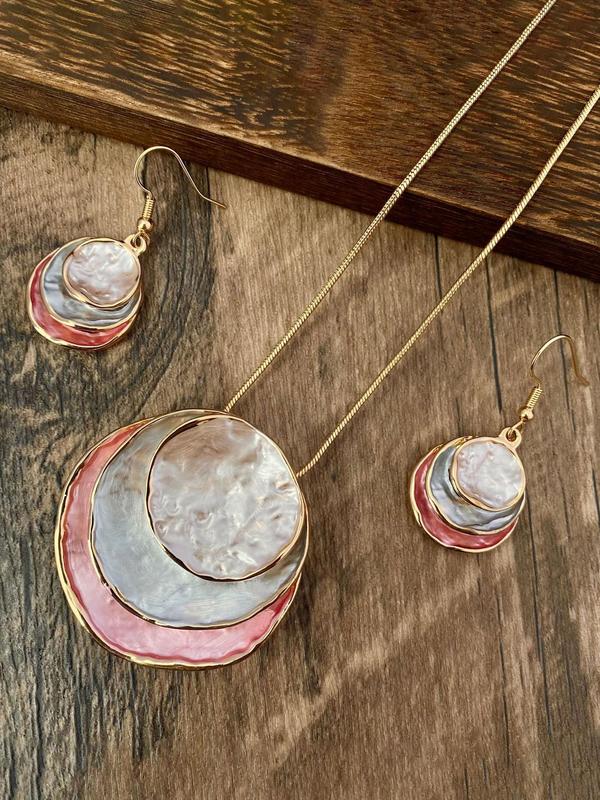 Boho Style Pendant Necklace & Dangle Earrings, Fashion Jewelry for Party, Daily Clothing Decor, Trendy All-match & Exquisite Jewelry for Birthday Gift