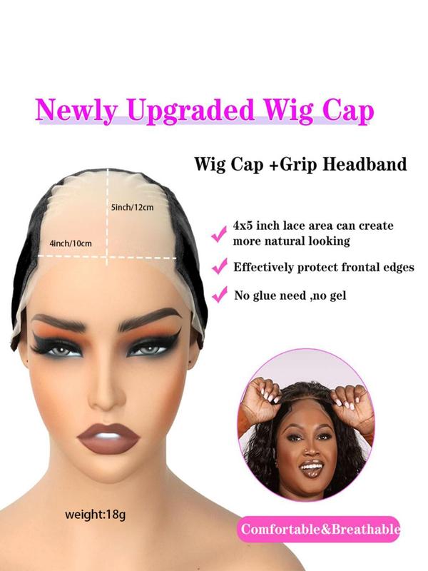 Lace Wig Grip Cap for Women, Non Slip Wig Gripper Headband with Silicone for Keeping Wigs in Place, Adjustable Lace Wig Gripper