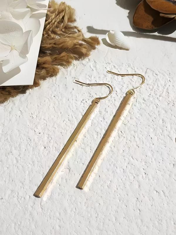 Geometric Design  Dangle Earrings, Elegant Long Barrel Shaped Drop Earrings for Women, Fashion Jewelry for Clothing Decor, Trendy Exquisite Jewelry for Gift