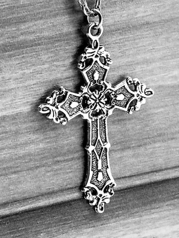 Vintage Cross Pendant Necklace for Men & Women,  Fashion Jewelry for Party, Daily Clothing Decor, Trendy All-match & Exquisite Jewelry for Birthday Gift