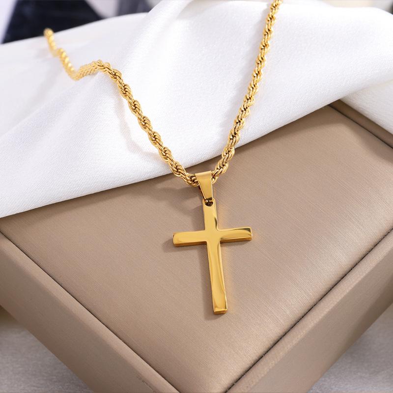 Cross Necklace for Men 2.5mm Rope Chain for Men and Women Rope Necklace for Boys