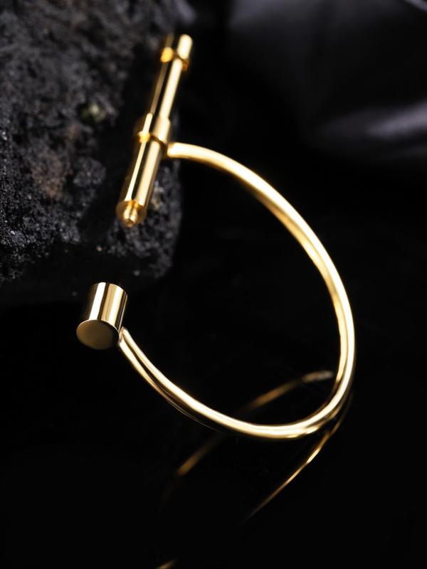 Unisex Street Style Horseshoe Shaped Bangle, Trendy Minimalist Bangle Bracelet, Fashionable Vintage Jewelry for Women & Men As Gift