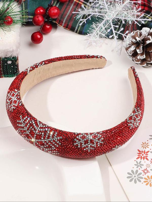 Rhinestone Decorated Hair Hoop, High Head Thick Sponge Hair Hoop for Women & Girls, Fashion Hair Accessories for Party, Daily Clothing Decor