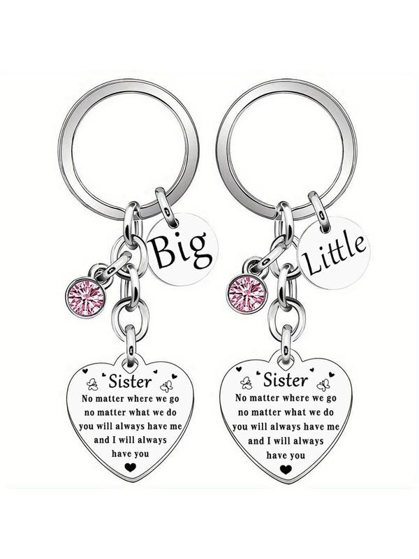 Sisters Birthday Gifts Keychain, Letter Pattern Keychain, Fashion Accessories for Sisters, Unbiological Sister, Christmas Gift for Sister