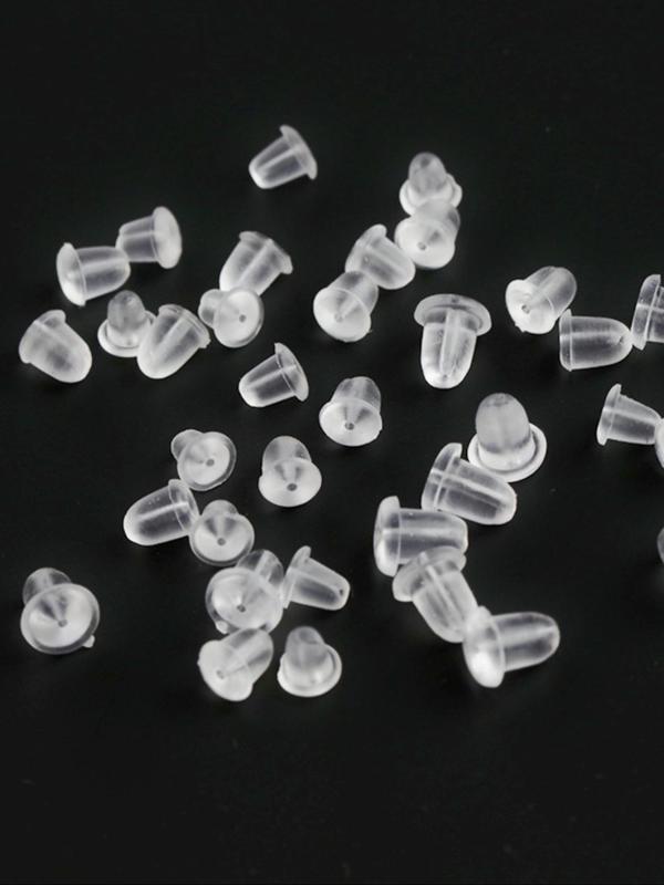 Silicone Earrings Back Plug (100pcs), Earrings Back Plug for Stud dangle Earrings, Anti-slip Earring Back Caps, Earrings DIY Accessories, Jewelry Making Accessories for Women & Girls