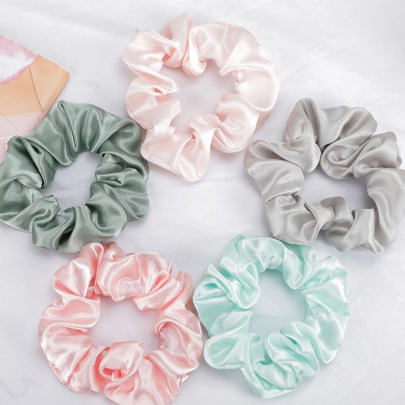 Jessie's Wig 1PCS Silk Scrunchies Large Scrunchies for Women Bright&Neutral Colors Satin Scrunchies Soft Hair Scrunchies