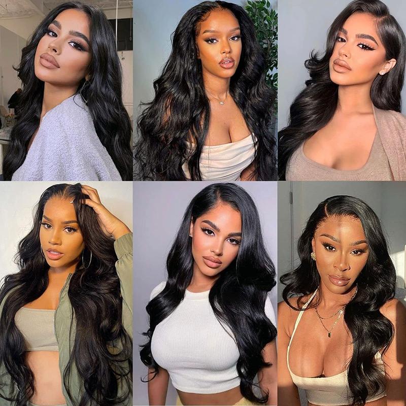 Bling Hair 13x6 Body Wave Lace Frontal Wig Human Hair Pre-plucked 13x4 Transparent Lace Front Wigs For Women 180% Density Brazilian Human Hair Wigs