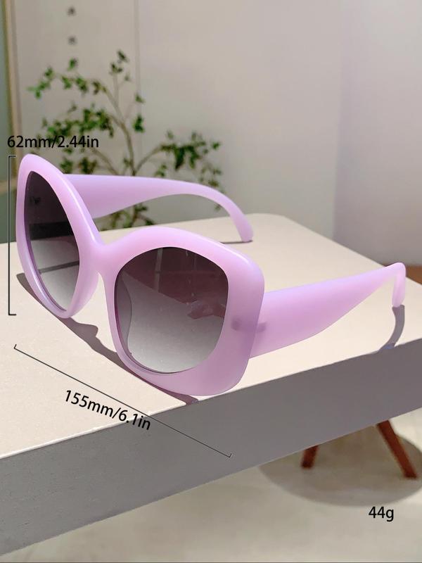 Simple Gradient Lens Sunglasses, Large Frame Fashion Sunglasses for Women, Basic Sunglasses for Outdoor Activities, Summer Accessories 2024 for Beach Travel