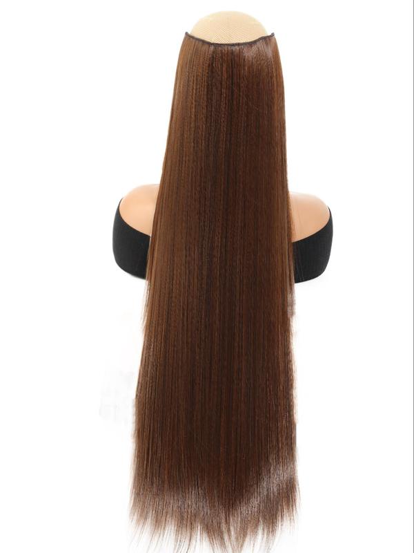 20 24 28 32 40 Inch Long Straight Clip-in Hair Extension,  Natural Fluffy Synthetic Hair Extension for Daily Use, Chic Heat Resistant Hair Piece for Party & Daily Hairstyle Decor