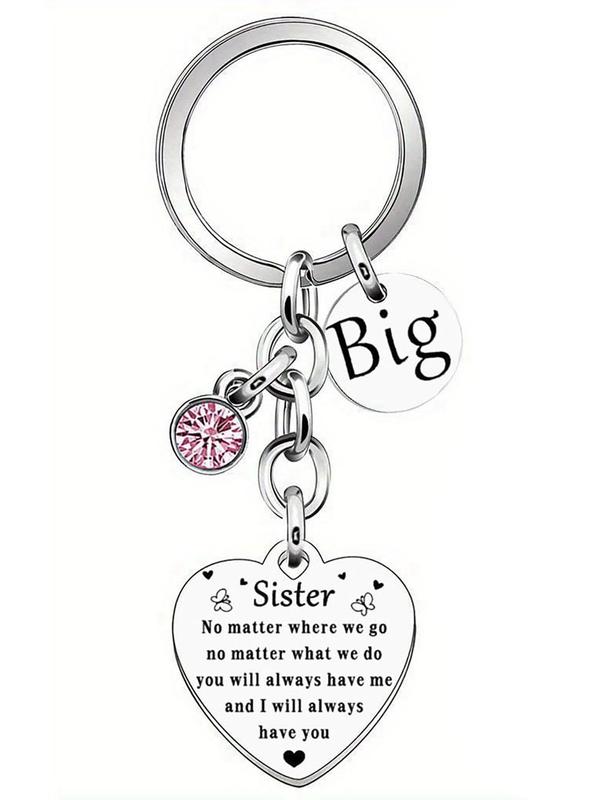 Sisters Birthday Gifts Keychain, Letter Pattern Keychain, Fashion Accessories for Sisters, Unbiological Sister, Christmas Gift for Sister