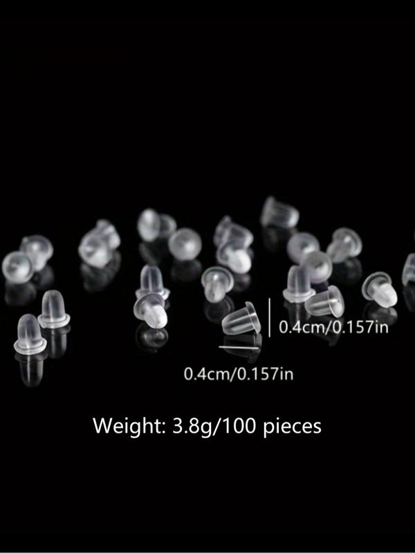 Silicone Earrings Back Plug (100pcs), Earrings Back Plug for Stud dangle Earrings, Anti-slip Earring Back Caps, Earrings DIY Accessories, Jewelry Making Accessories for Women & Girls