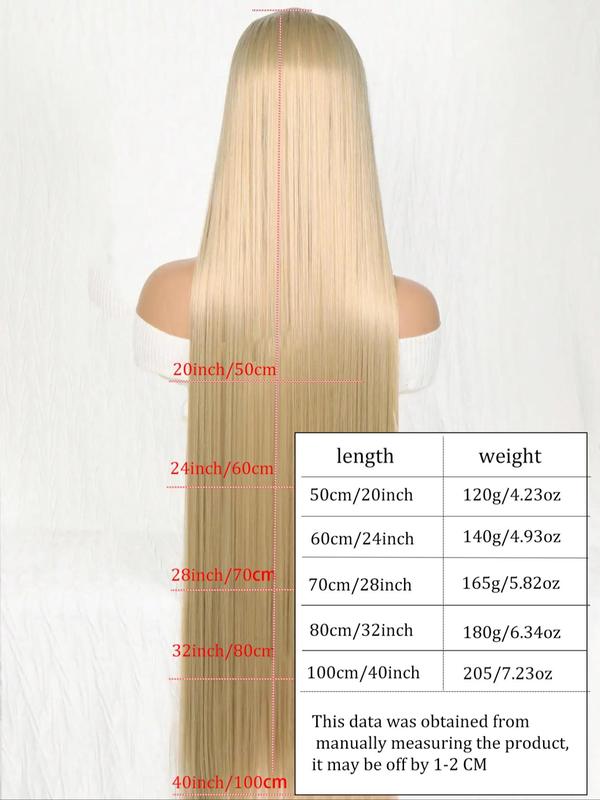 20 24 28 32 40 Inch Long Straight Clip-in Hair Extension,  Natural Fluffy Synthetic Hair Extension for Daily Use, Chic Heat Resistant Hair Piece for Party & Daily Hairstyle Decor