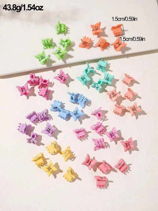 50pcs Colorful Butterfly Design Hair Claws, Sweet And Cute Mini Hair Clips, Bangs Fixed Decorative Hair Clips, Fashion Versatile Hair Accessories for Women and Girls