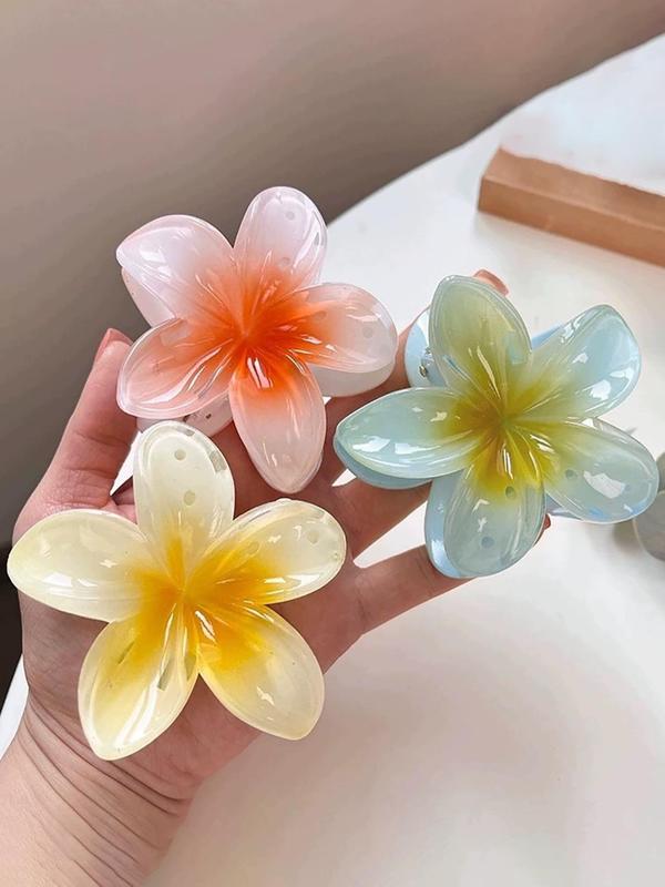 Flower Design Hair Claws, 3 Counts Casual and Versatile Hair Accessories for Women, Summer Trendy Accessories for Party and Daily Life